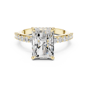 Diamond Accented Hidden Halo Engagement Ring