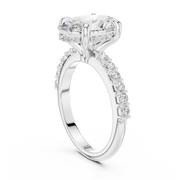 Diamond Accented Hidden Halo Engagement Ring