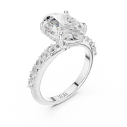 Diamond Accented Hidden Halo Engagement Ring