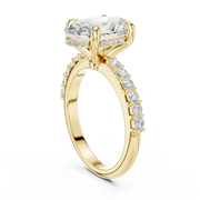 Diamond Accented Hidden Halo Engagement Ring