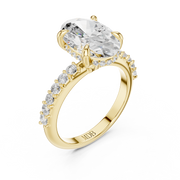 Diamond Accented Hidden Halo Engagement Ring