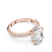 Diamond Accented Hidden Halo Engagement Ring
