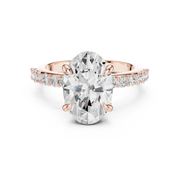 Diamond Accented Hidden Halo Engagement Ring