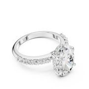 Diamond Accented Hidden Halo Engagement Ring