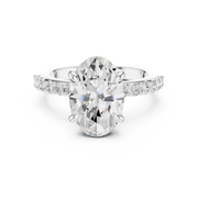 Diamond Accented Hidden Halo Engagement Ring