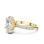 Diamond Accented Hidden Halo Engagement Ring