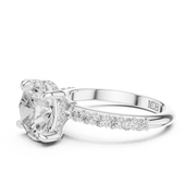 Diamond Accented Hidden Halo Engagement Ring