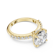 Diamond Accented Hidden Halo Engagement Ring