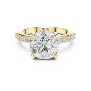 Diamond Accented Hidden Halo Engagement Ring