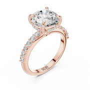 Diamond Accented Hidden Halo Engagement Ring