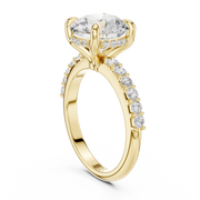 Diamond Accented Hidden Halo Engagement Ring