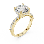 Diamond Accented Hidden Halo Engagement Ring