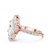 Diamond Accented Hidden Halo Engagement Ring