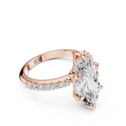 Diamond Accented Hidden Halo Engagement Ring