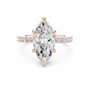 Diamond Accented Hidden Halo Engagement Ring