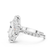 Diamond Accented Hidden Halo Engagement Ring
