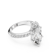 Diamond Accented Hidden Halo Engagement Ring