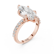Diamond Accented Hidden Halo Engagement Ring
