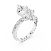 Diamond Accented Hidden Halo Engagement Ring