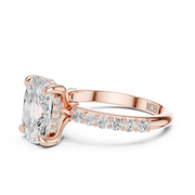 Diamond Accented Hidden Halo Engagement Ring