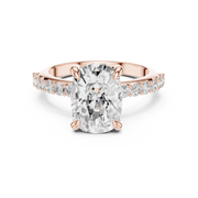 Diamond Accented Hidden Halo Engagement Ring
