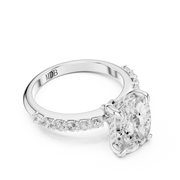 Diamond Accented Hidden Halo Engagement Ring