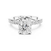 Diamond Accented Hidden Halo Engagement Ring