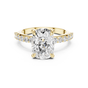 Diamond Accented Hidden Halo Engagement Ring