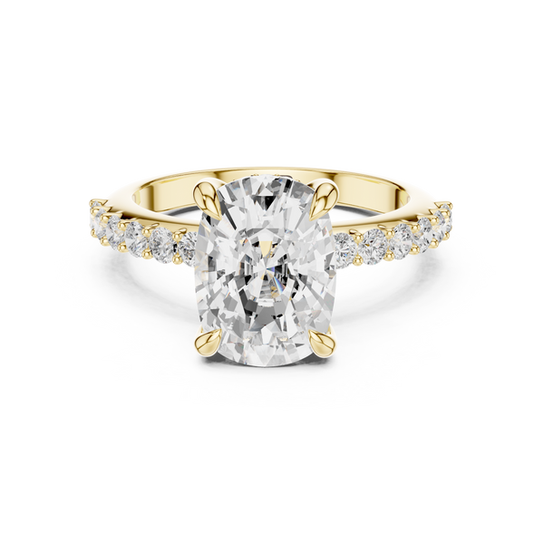 Diamond Accented Hidden Halo Engagement Ring