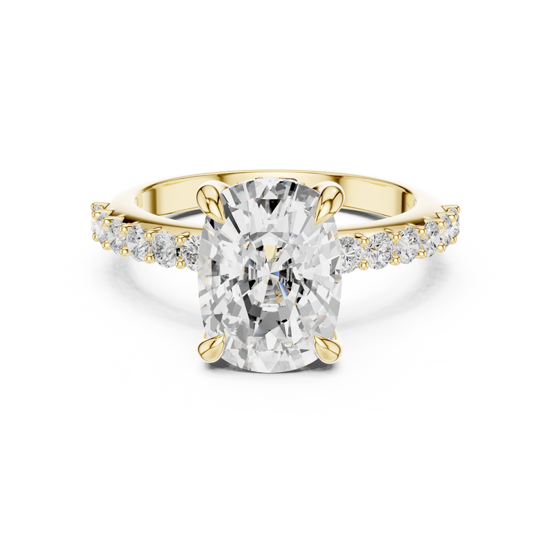 Diamond Accented Hidden Halo Engagement Ring