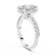 Diamond Accented Hidden Halo Engagement Ring