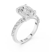 Diamond Accented Hidden Halo Engagement Ring