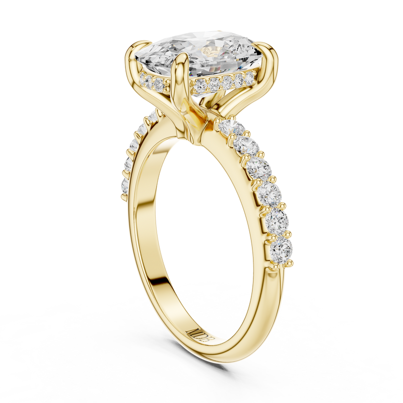 Diamond Accented Hidden Halo Engagement Ring