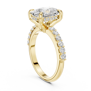 Diamond Accented Hidden Halo Engagement Ring