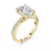 Diamond Accented Hidden Halo Engagement Ring