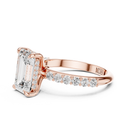 Diamond Accented Hidden Halo Engagement Ring