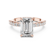 Diamond Accented Hidden Halo Engagement Ring