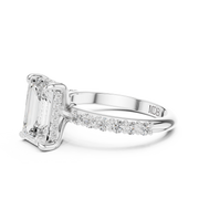 Diamond Accented Hidden Halo Engagement Ring
