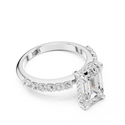Diamond Accented Hidden Halo Engagement Ring