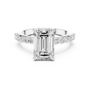 Diamond Accented Hidden Halo Engagement Ring