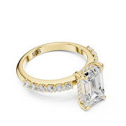 Diamond Accented Hidden Halo Engagement Ring