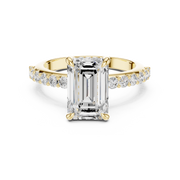 Diamond Accented Hidden Halo Engagement Ring