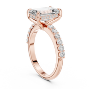Diamond Accented Hidden Halo Engagement Ring