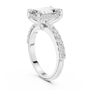 Diamond Accented Hidden Halo Engagement Ring