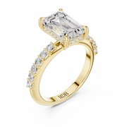 Diamond Accented Hidden Halo Engagement Ring