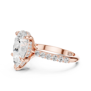 Diamond Accented Hidden Halo Engagement Ring
