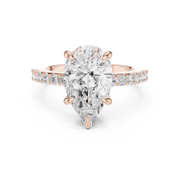Diamond Accented Hidden Halo Engagement Ring