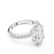 Diamond Accented Hidden Halo Engagement Ring