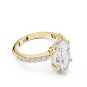 Diamond Accented Hidden Halo Engagement Ring