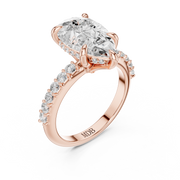 Diamond Accented Hidden Halo Engagement Ring
